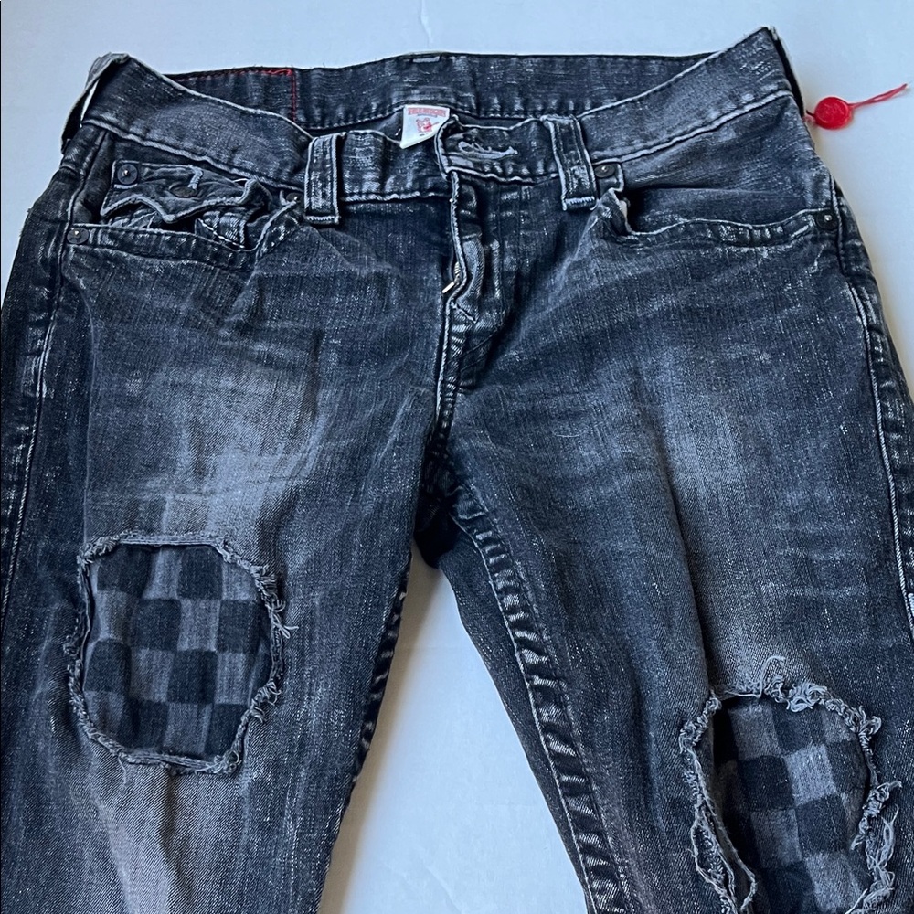 True Religion Black Distressed Jeans
